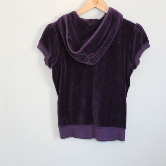 Juicy Couture Y2K Short Sleeve Velour Set Jacket Pants Purple Size Large H11834 - Picture 5 of 11